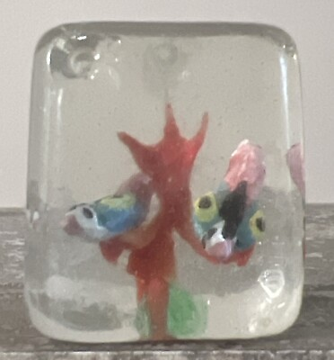 #ad Antique Art Glass Aquarium Reef Fish Ray Paperweight Murano Style