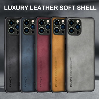 #ad For iPhone 14 13 12 11 Pro XS Max XR 8 7 Luxury Leather Slim Phone Case Cover