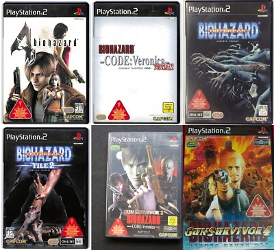 #ad Resident Evil BIOHAZARD 4 Code:Veronica OUTBREAK 1 2 GUN SURVIVOR 2 4 PS2 6 Set