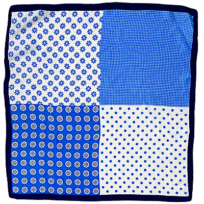 #ad UNBRANDED POLKA DOT BLUE SMALL POLYESTER scarf 20 19 in #A137
