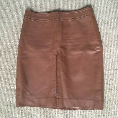 #ad The Limited Brown Faux Leather Skirt 8
