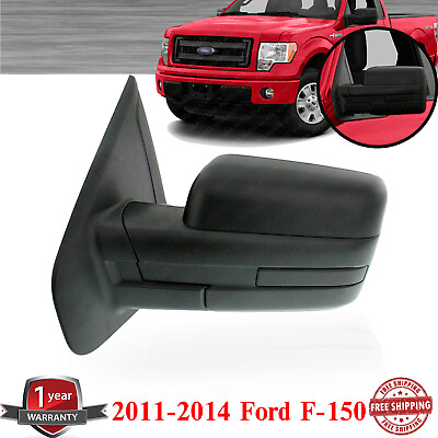 #ad Manual Mirror Textured Black Driver Side For 2011 2014 Ford F 150