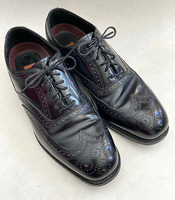 #ad FLORSHEIM Lexington Oxford Dress Shoe Men#x27;s 9 D Black Leather 17066 01 Wingtip