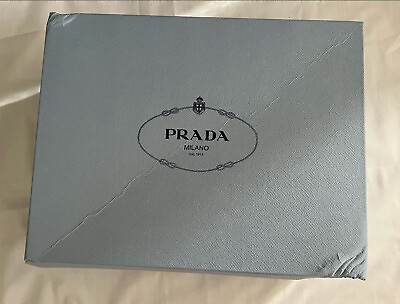 #ad Prada Gift Empty Box Storage Cardboard Gray 10quot; x 12.6quot; x 4.6quot;