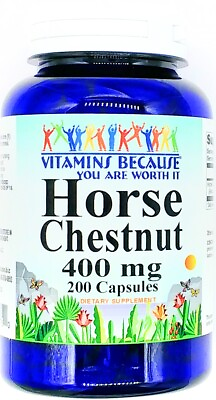 #ad 200 Capsules 400mg Horse Chestnut Aesculus Seed Herbal Supplement