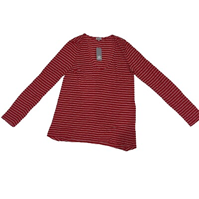 #ad NWT Splendid Women#x27;s Red With White Stripe Long Sleeve Tee Size M $90 K182 $24.64
