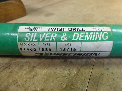 #ad New Drill bit 15 16quot; 91460 Precision Twist Silver amp; Deming High Speed in origina