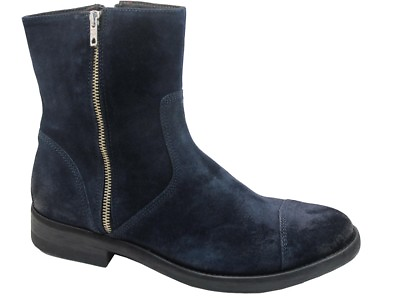 #ad Davinci Men#x27;s Italian Dressy Casual Ankle Boot Brushed Blue Suede 4016