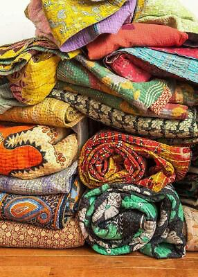 #ad lot of 10 Pcs Wholesale Cotton Kantha Handmade Patchwork Quilt Vintage Gudari