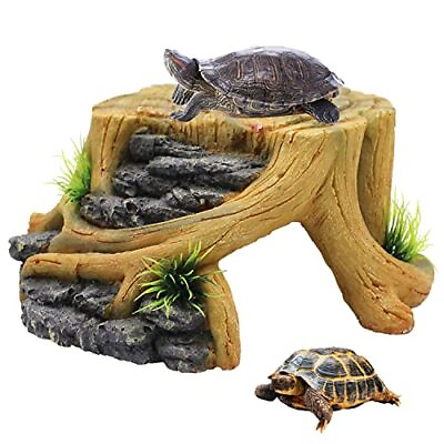 #ad Turtle Basking Platform Tortoise Resin Resting Reptile Habitat Ornament Aquarium $27.27