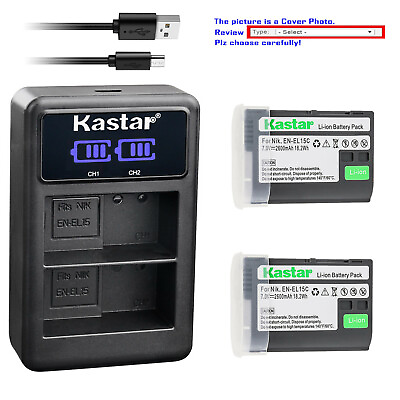 #ad Kastar Battery LED2 USB Charger for Nikon D500 D600 D610 D800 D800E D850