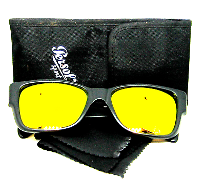 #ad Persol Sport NOS Rare Ratti 40201 Miami Vice Orange lens Matte Black Sunglasses
