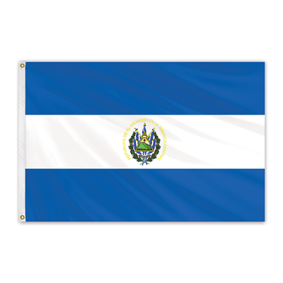 #ad GLOBAL FLAGS UNLIMITED 201716 El Salvador Outdoor Nylon Flag with Seal 3#x27;x5#x27;