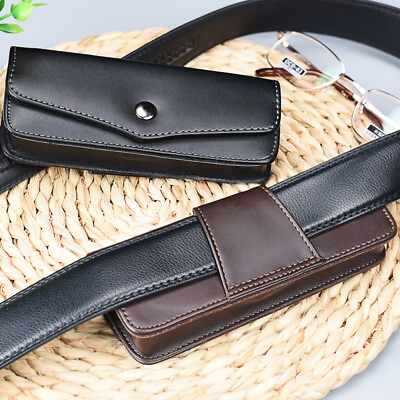 #ad Belt Bag Glasses Case Reading Glasses Phone Storage Box Leather Carrying Cases