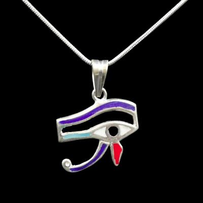 #ad Amazing Cute Silver Pendant Necklace Chain quot;Eye of Horus Symbol of Protectionquot;
