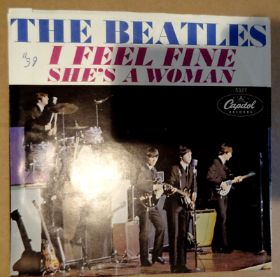 #ad The Beatles I Feel Fine She#x27;s A Woman Capitol 5327 45 RPM 7quot; Single w PS EX