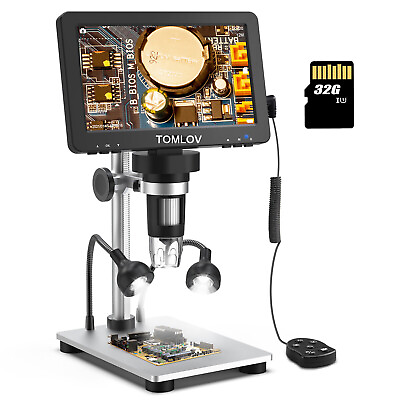 #ad TOMLOV Digital Magnifier 1200X 7#x27;#x27; Coin Microscope camera Soldering Microscope
