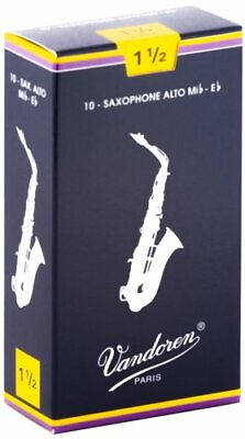 #ad Vandoren 10 PACK Traditional Alto Saxophone Reeds # 1.5 Strength 1 1 2 SR2115