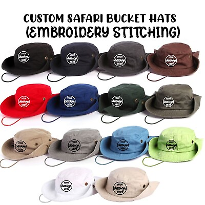 #ad Ink Stitch Custom Your Own Logo Texts Stitching Unisex Booney Bucket Hats