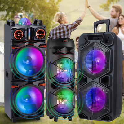 #ad Large Party Bluetooth Speaker Heavy Bass Stereo LOUD Sound Indoor Outdoor Lot