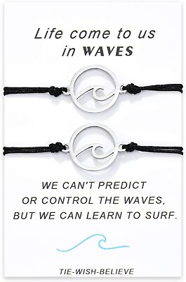 #ad Wave Bracelets Friendship BFF Bracelets for 2 Handmade Matching Set String R