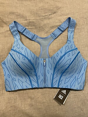 #ad Adidas Originals Ivy Park Sports Bra NWT Blue Monogram US Medium Front Zip