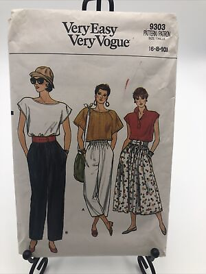 #ad VTG 1985 Very Easy Very Vogue #9303 Womens Skirt Flared amp; Pants sz 12 16 Uncut
