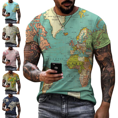 #ad Men T Shirts Crew Neck Summer Tops Mens Casual Short Sleeve Daily Wear Pullover