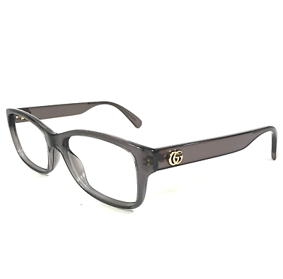 #ad Gucci Eyeglasses Frames GG0716O 003 Clear Grey Gold Square Full Rim 53 16 140 $139.99