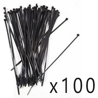 #ad 100 Pack Lot Pcs 8quot; Inch UV Resistant Nylon Cable Zip Wire Tie 40 lbs Black