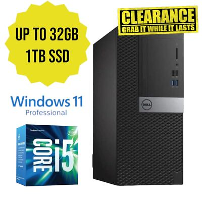 #ad Dell i5 Desktop Computer PC up to 32GB RAM 2TB SSD Win11 Pro WiFi DVD BT5.0