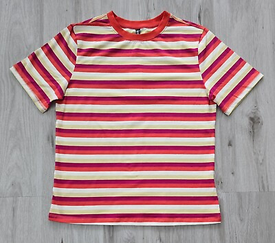 #ad Veiisar red cream stripe short sleeve t shirt WMS M NWT