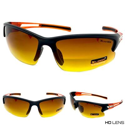 #ad Sport Wrap Driving Vision HD SUN GLASSES High Definition Anti Glare Amber Lens