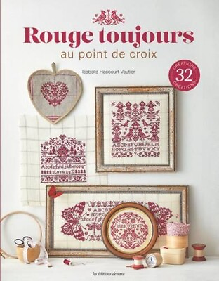 #ad French cross stitch book Rouge Toujours au point de croix Isabelle Haccourt Vaut