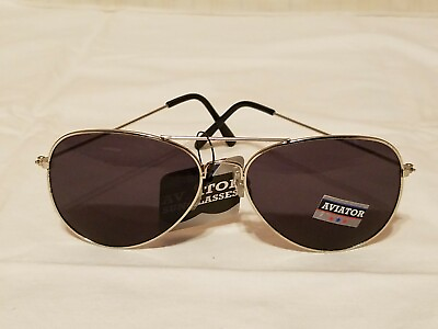 #ad AVIATOR Sunglasses silver trim NWT
