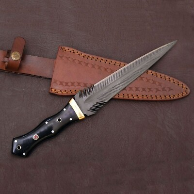 #ad Custom Handmade Steel Knife 13 inch with leader Sheath Every Day Carry Knife