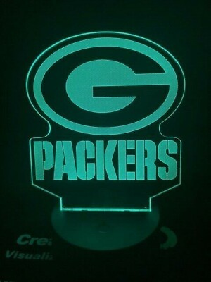 #ad 3D LED illusion Green Bay Packers USB 7Color Table Night Light Lamp Rodgers