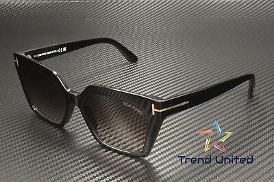#ad Tom Ford FT1030 01Z Shiny Black Gradient Mirror Violet 53 mm Women#x27;s Sunglasses