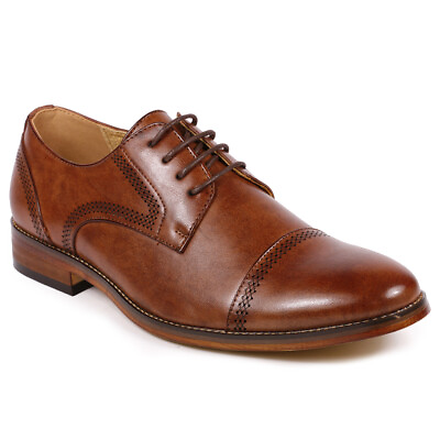 #ad Brown Classic Cap Toe Lace Up Oxford Dress Shoe