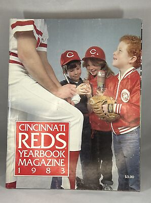 #ad Original 1983 Cincinnati Reds Official Baseball Yearbook w 18 Baseball Cards