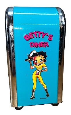 #ad Vintage Betty Boop Metal Napkin Dispenser Holder 1996 Route 66 50#x27;s Diner Style