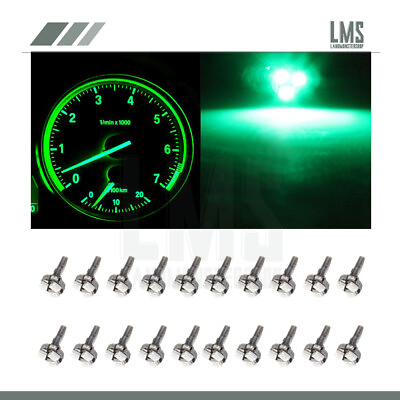 #ad 20X Green T5 Wedge 3 SMD LED Interior Gauge Instrument Cluster Side Light 17 18