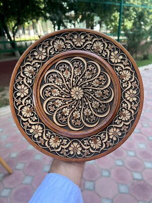 #ad Vintage Traditional Uzbek Wood Carved Wooden Decoration Ganch Handmade Antique $300.00
