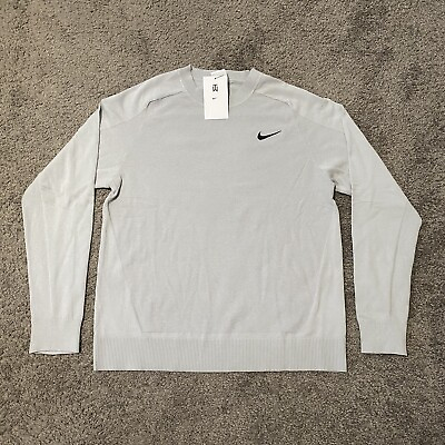 #ad Nike Tiger Woods Sweater Adult Medium Golf Engineered Knit Pullover Grey Men#x27;s
