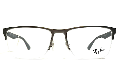 #ad Ray Ban Eyeglasses Frames RB6335 2855 Brown Matte Gunmetal Half Rim 54 17 145