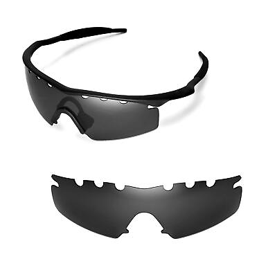 #ad New Walleva Polarized Black Vented Replacement Lenses For Oakley M Frame Strike