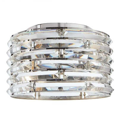 #ad Avant 2 Light Curved Crystal and Chrome Flush Mount by Decor Living