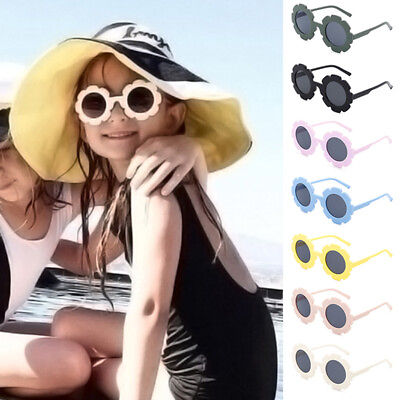 #ad Kids Girl Sun Glasses Shades Flower Shaped Cute Sunglasses Children Toddler Boy $2.93