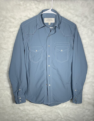 #ad Ryan Michael Mens Western Long Sleeve Snap Shirt Size Small Blue