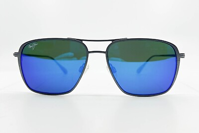 #ad Maui Jim Beaches Sunglasses MJ 541 27A Square Gray Blue Polarized 8849